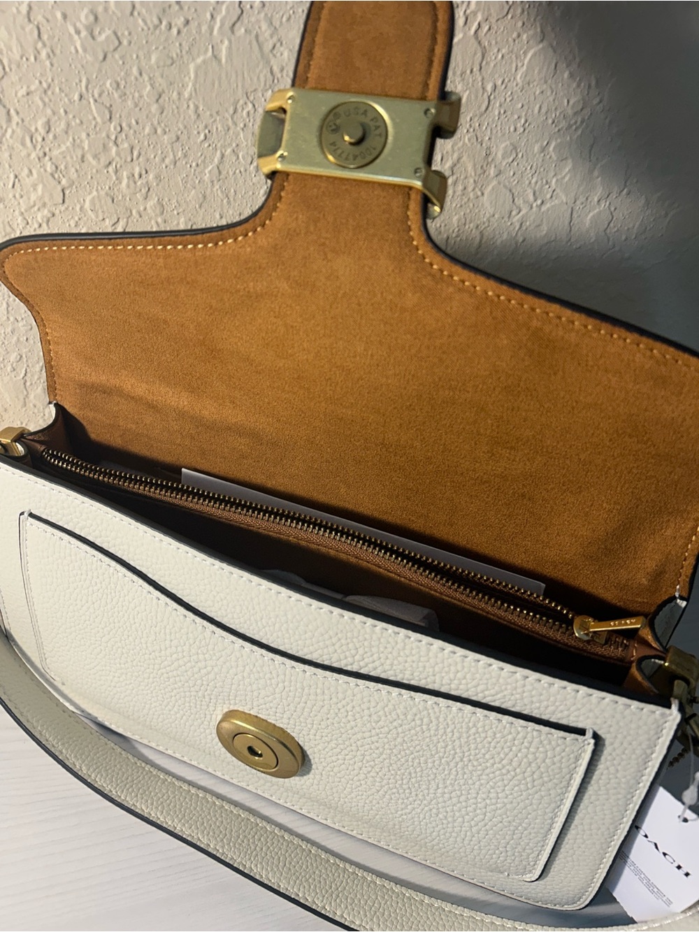 Coach Chalk Tabby 26 Pebbled Leather Crossbody with Brass C Accent - Picture 6 of 9